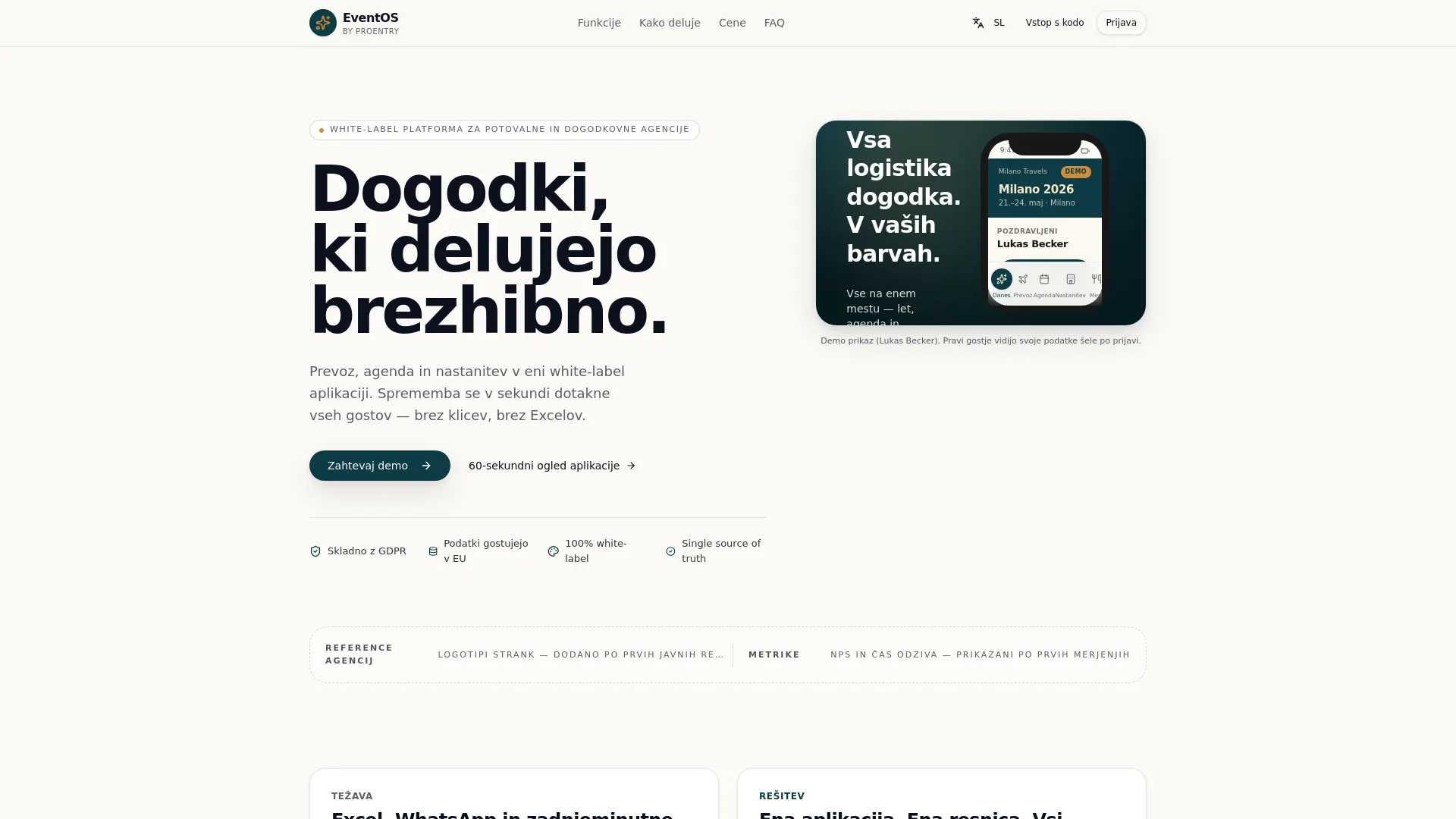 EventOS — predogled aplikacije